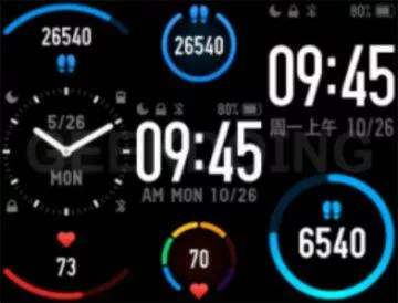 Xiaomi Mi Band 5 funkce ciferniky
