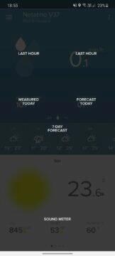 aplikace Netatmo Weather data srážkoměr nápověda