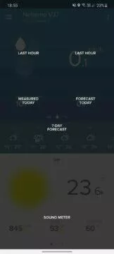 aplikace Netatmo Weather data srážkoměr nápověda