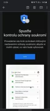 automatické mazání uživatelksých dat Google e-mailové oznámení kontrola ochrany soukromí