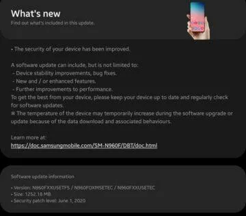 Galaxy Note 9 One UI 2.1 Galaxy Note 9 One UI 2.1