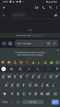 Gboard emoji panel screen 1