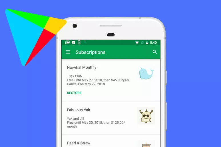 google play předplatné google play předplatné