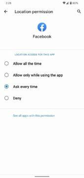 novinky android 11 beta jednorázové povolení pro aplikace 3