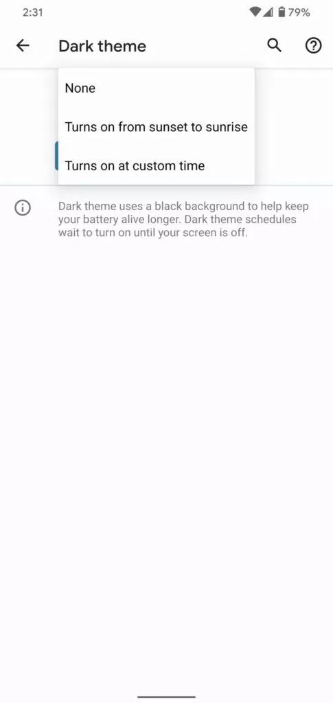 novinky android 11 beta pokročilejší načasování tmavého režimu 2