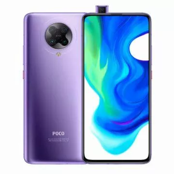 POCO F2 Pro telefony v akci bila fialova