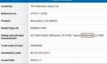 samsung galaxy m31s 6 000 mah baterie