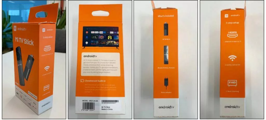 Xiaomi Mi TV Stick AliExpress fotky krabice boky Xiaomi Mi TV Stick AliExpress fotky krabice boky