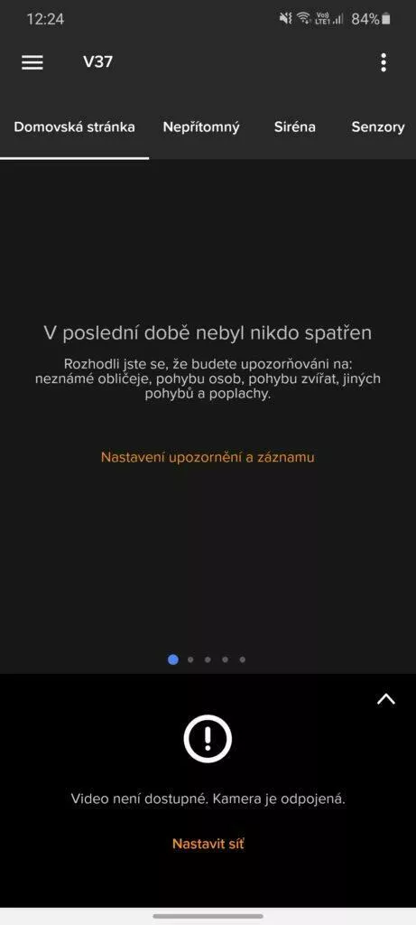 1 aplikace Netatmo Security bez záznamů