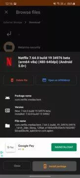 11 APKMirror Netflix bundle verze