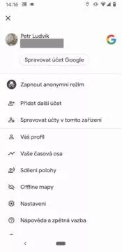 Google mapy nastavení