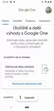 Google One zalohovani zdarma domu