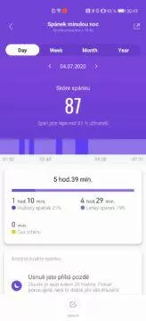 Mi Fit spánek Mi Band 4