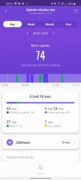 Mi Fit spánek Mi Band 5