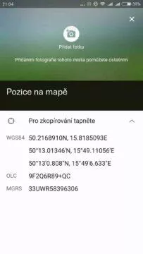 odeslání gps souřadnic