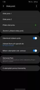 odemykání Android telefonuotisky prstů