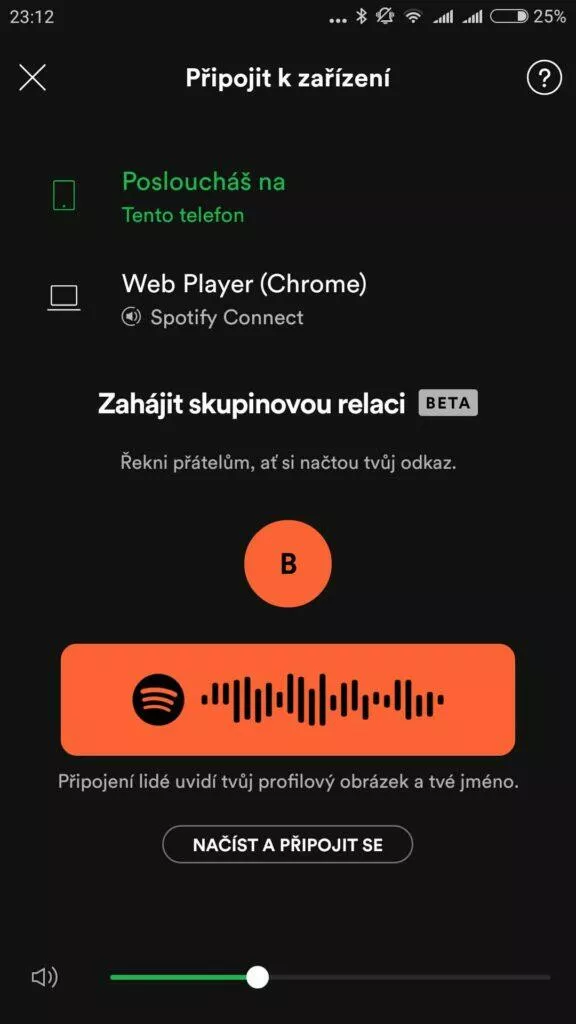 skupinová relace spotify