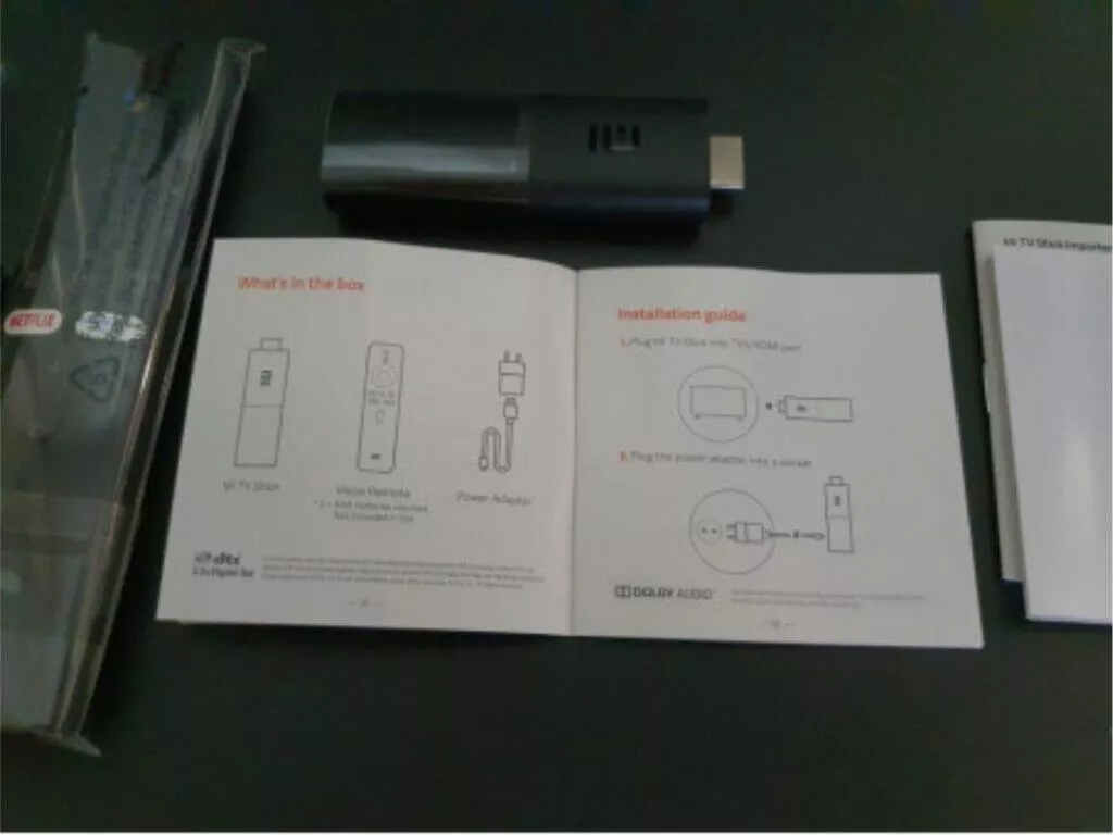 Xiaomi Mi TV Stick balení manuály