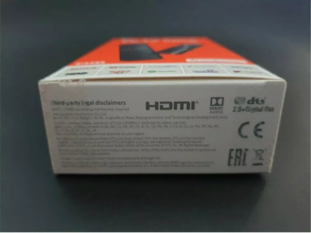 Xiaomi Mi TV Stick balení spodní strana