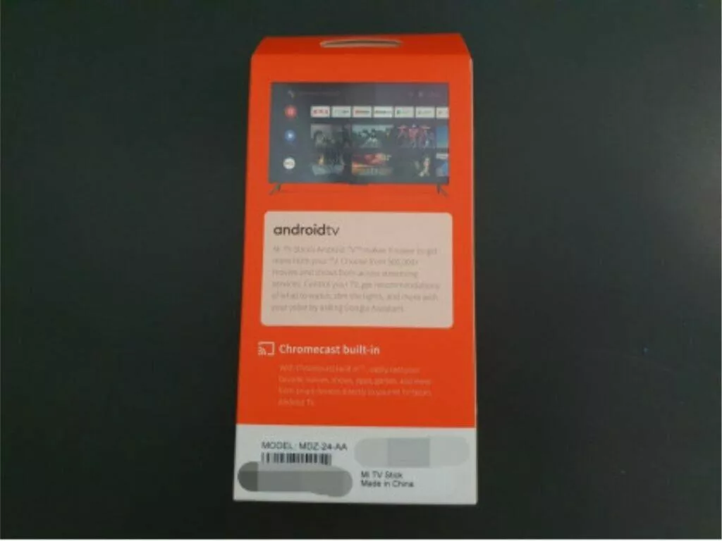Xiaomi Mi TV Stick balení zadní strana