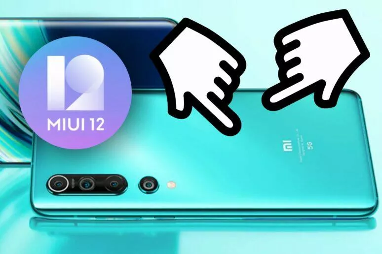 Xiaomi MIUI 12 gesta na zádech Xiaomi MIUI 12 gesta na zádech