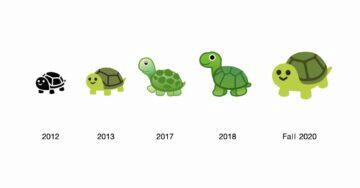 starý styl zvířecích emoji google želva