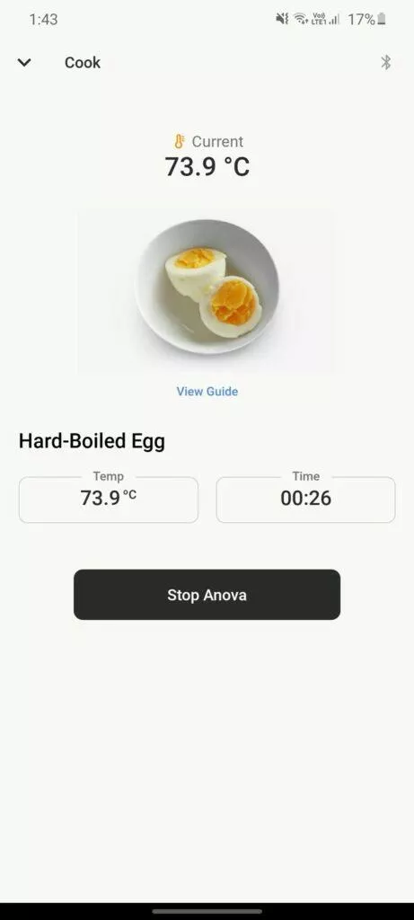 Anova Precision běžící vaření vejce