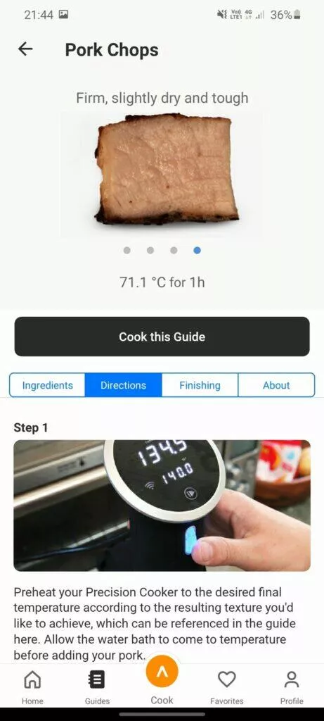 Anova Precision Cooker vepřové čtvrtá karta