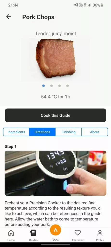 Anova Precision Cooker vepřové první karta