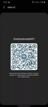 jak zjistit WiFi heslo v Androidu QR kód