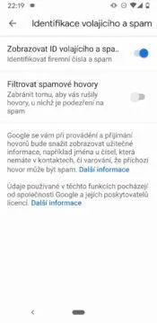 nastaveni blokace spamu