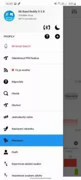 Notify & Fitness for Mi Band nastavení