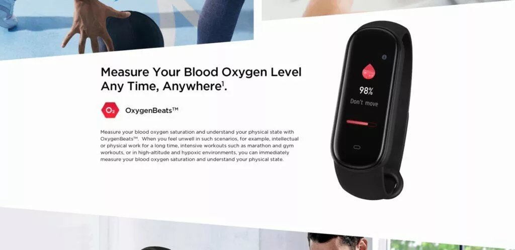 odhalený Huami Amazfit Band 6 okysličení krve