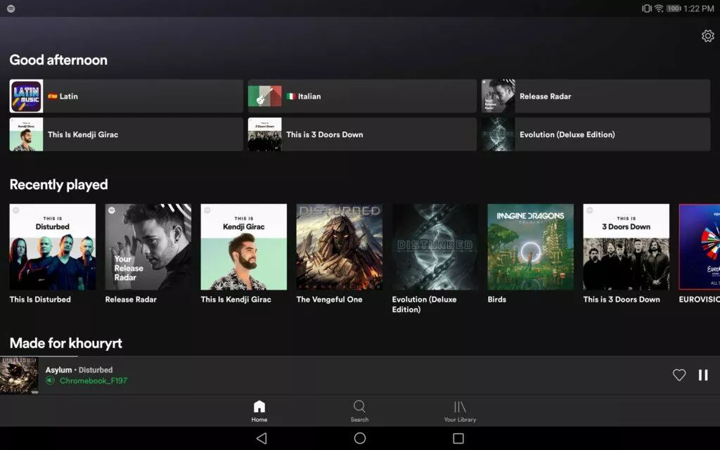 spotify nový design pro tablety a chromebooky