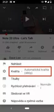 usetrit mobilni data youtube kvalita videa