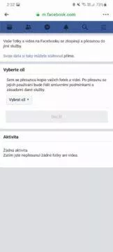 Facebook přenos fotek Fotky Google Dropbox nabídka