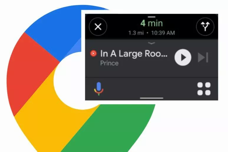 Google Mapy Android Auto navigační panel 2 Google Mapy Android Auto navigační panel 2