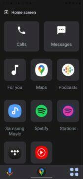 Google Mapy Android Auto navigační panel menu