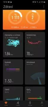 Huawei Health Zdraví analytika přehled