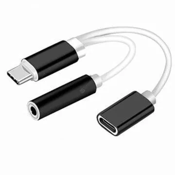 Rozbočka z USB-C na jack a USB-C konektory