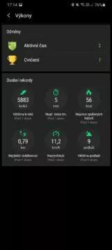 Samsung Health výkony