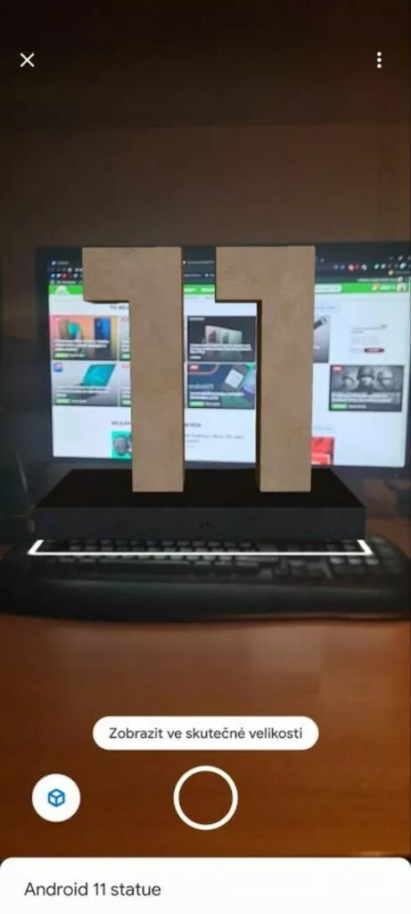 virtuální socha Android 11 AR
