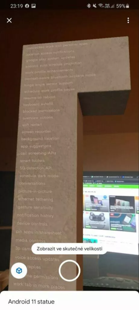 virtuální socha Android 11 seznam změn