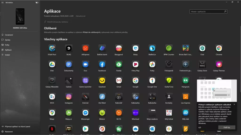 Windows Váš telefon spouštění mobilních aplikací průvodce 4
