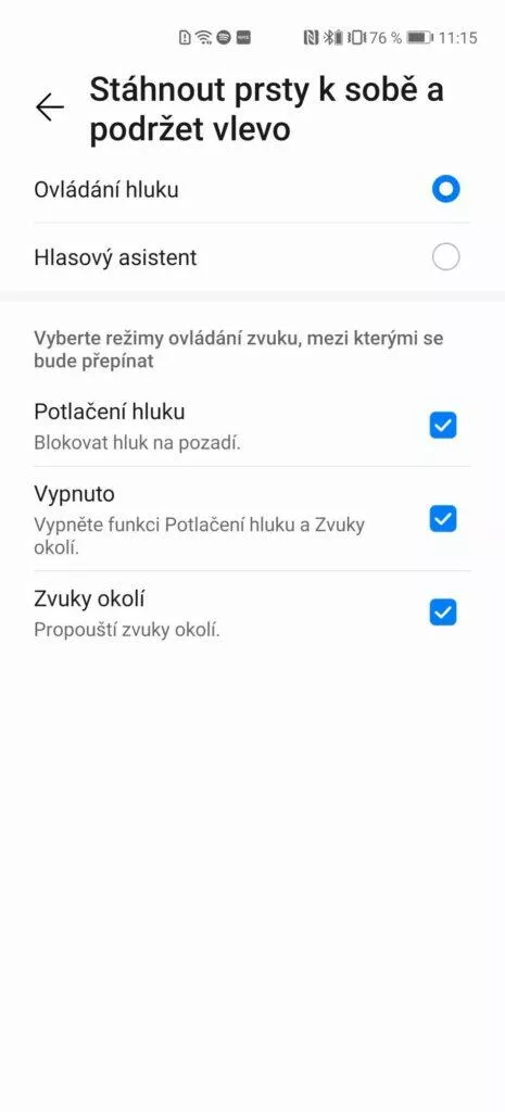 AI Life dlouhý stisk nastavení možnosti