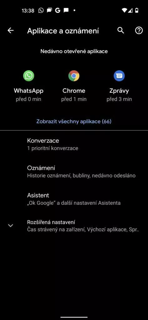 chatovací bubliny v systému android 11