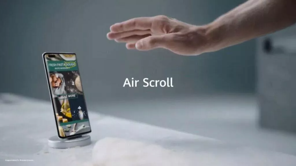 EMUI 11 zajímavé funkce bezdotyková gesta Air Scroll