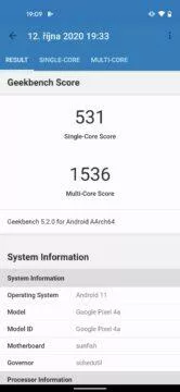 geekbench pixel 4a