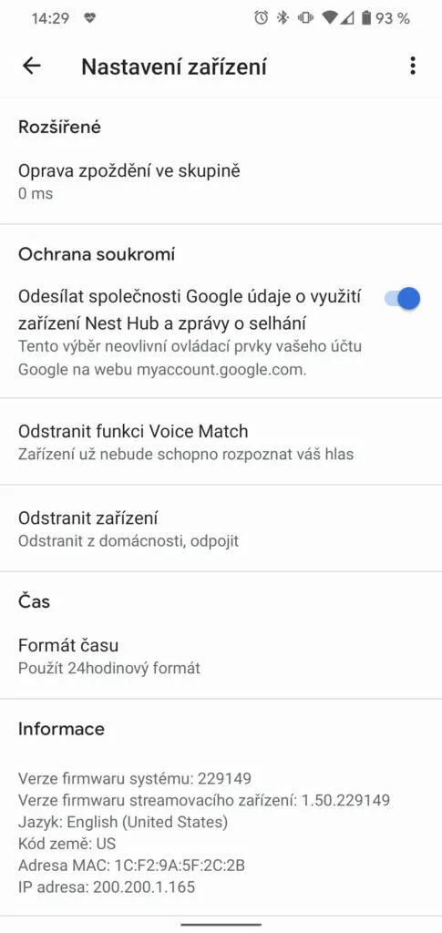 Google Home Hub nové rozhraní - firmware 229149