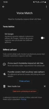 Google Home Voice Match nastavení